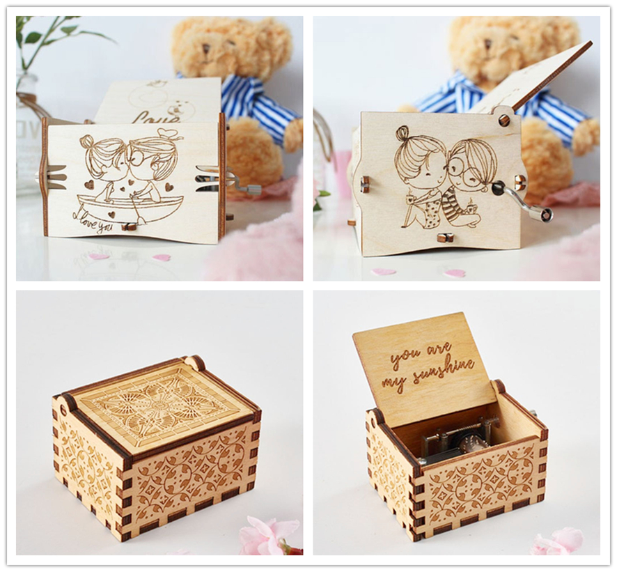 激光雕刻木質(zhì)音樂盒