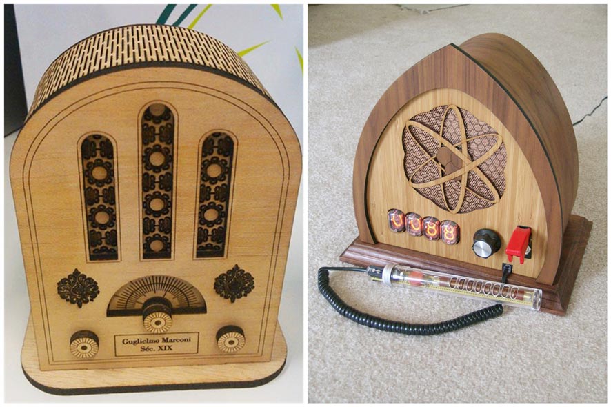 復(fù)古收音機(jī)激光切割雕刻